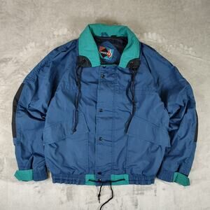 VTG Sasson retro colorblock lightweight outdoors snap up ski jacket mens Medium